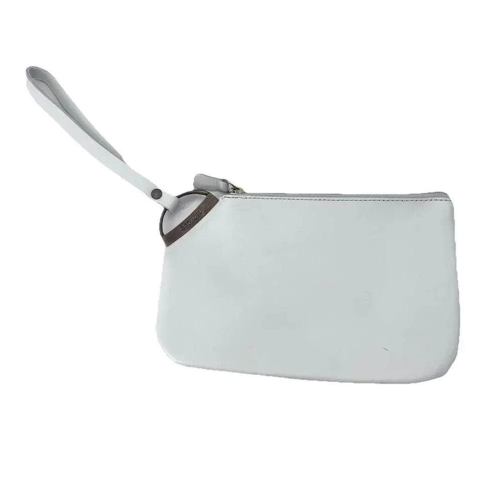 Corium White Leather Wristlet Clutch Bag Made in Argentina NEW
